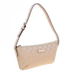 مملوكة مسبقًا حقيبة يد صغيرة غوتشي كانفاس GG وردي ميتاليك