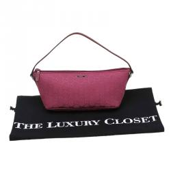 مملوكة مسبقًا حقيبة صغيرة غوتشي بانانا بوت كانفاس GG وردية