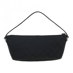 مملوكة مسبقًا Gucci Black GG Canvas Banana Boat Pouch
