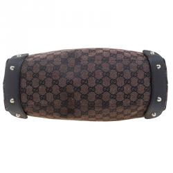 Gucci Brown GG Canvas Medium Horsebit Pelham Shoulder Bag