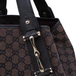 Gucci Brown GG Canvas Medium Horsebit Pelham Shoulder Bag