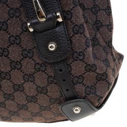 Gucci Brown GG Canvas Medium Horsebit Pelham Shoulder Bag