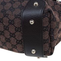 Gucci Brown GG Canvas Medium Horsebit Pelham Shoulder Bag