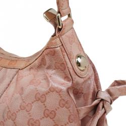 Pre Owned Gucci Pink GG Crystal Coated Canvas Gucci by Gucci Hobo