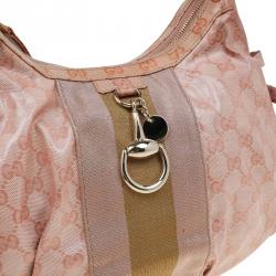 Pre Owned Gucci Pink GG Crystal Coated Canvas Gucci by Gucci Hobo