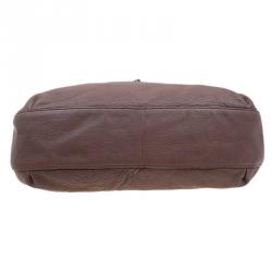 مملوكة مسبقًا Gucci Brown Pebbled Leather Large Wave Hobo