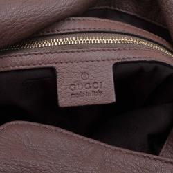 مملوكة مسبقًا Gucci Brown Pebbled Leather Large Wave Hobo