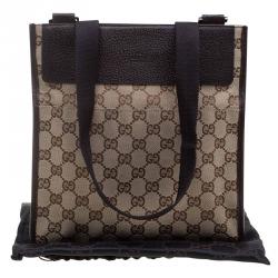 Pre Owned Gucci Beige/Ebony GG Canvas Flat Messenger Bag