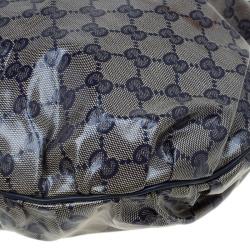 Pre Owned Gucci Blue/Grey GG Crystal Coated Canvas Hysteria Top Handle Bag
