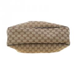 Pre Owned Gucci Beige/Ebony GG Canvas Medium Sukey Messenger Bag
