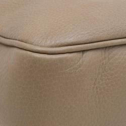 مملوكة مسبقًا حقيبة كتف غوتشي سوهو جلد بيج متوسطة بسلسلة