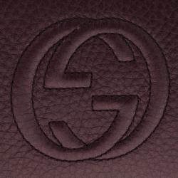 Pre Owned محفظة غوتشي سوهو جلد ميتاليك عنابي بسحاب ملتف