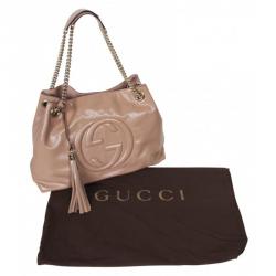 Pre Owned Gucci Pink Leather Medium Soho Shoulder Bag