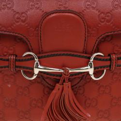 Pre Owned Gucci Brown Guccissima Leather Medium Emily Chain Shoulder Bag