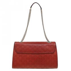 Pre Owned Gucci Brown Guccissima Leather Medium Emily Chain Shoulder Bag