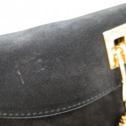 Pre Owned Gucci  Black Suede/Leather Shoulder Bag