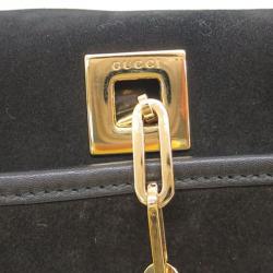 Pre Owned Gucci  Black Suede/Leather Shoulder Bag