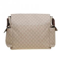 Pre Owned Gucci Beige GG Coated Canvas Diaper Messenger Bag