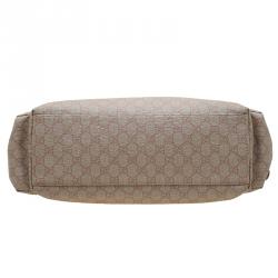 Pre Owned Gucci Beige GG Coated Canvas Diaper Messenger Bag
