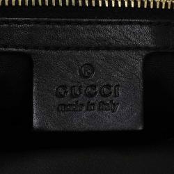 Pre Owned Gucci Black GG Canvas Medium Indy Top Handle Bag