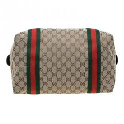 Pre Owned حقيبة غوتشي كاري اون ويب دوفل كانفاس GG بيج