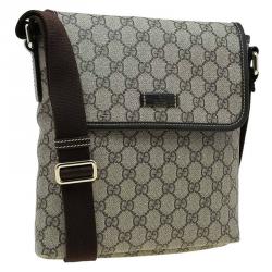 Pre Owned Gucci Beige GG Supreme Coated Canvas Messenger Bag