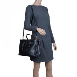 Pre Owned Gucci Black Leather Bright Bit Jasmine Top Handle Bag
