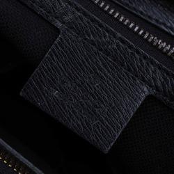 Pre Owned Gucci Black Leather Bright Bit Jasmine Top Handle Bag