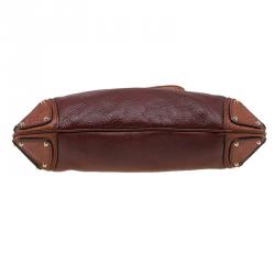 Pre Owned Gucci Brown Leather Medium Indy Top Handle Hobo