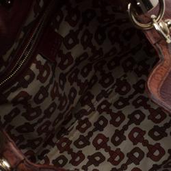 Pre Owned Gucci Brown Leather Medium Indy Top Handle Hobo