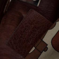 Pre Owned Gucci Brown Leather Medium Indy Top Handle Hobo