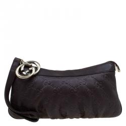 مملوكة مسبقًا حقيبة غوتشي خصر جلد غوتشيسما بنية داكنة