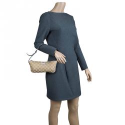 Pre Owned Gucci Beige/Lilac GG Canvas Pochette Bag