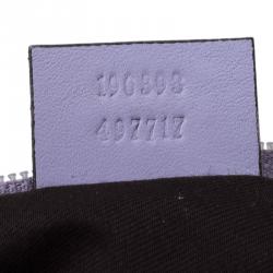 Pre Owned Gucci Beige/Lilac GG Canvas Pochette Bag