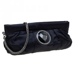 Pre Owned حقيبة غوتشي عصابة معصم بوب نايت ساتان سوداء