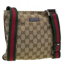 Pre Owned Gucci Beige GG Canvas Small Vintage Web Messenger Bag