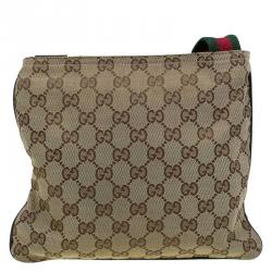 Pre Owned Gucci Beige GG Canvas Small Vintage Web Messenger Bag