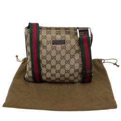 Pre Owned Gucci Beige GG Canvas Small Vintage Web Messenger Bag