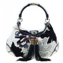 Pre Owned حقيبة غوتشي أبليك إندي هوبو جلد أبيض إصدار محدود