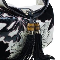 Pre Owned حقيبة غوتشي أبليك إندي هوبو جلد أبيض إصدار محدود