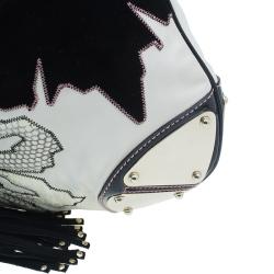 Pre Owned حقيبة غوتشي أبليك إندي هوبو جلد أبيض إصدار محدود