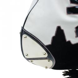 Pre Owned حقيبة غوتشي أبليك إندي هوبو جلد أبيض إصدار محدود