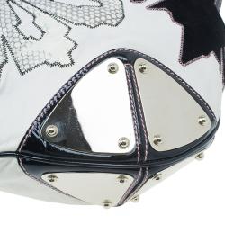 Pre Owned حقيبة غوتشي أبليك إندي هوبو جلد أبيض إصدار محدود