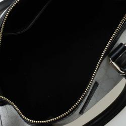 Pre Owned حقيبة غوتشي جوي بوسطن صغيرة كانفاس مقوى GG بيضاء/ سوداء