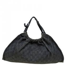 Pre Owned حقيبة غوتشي كانفاس GG سوداء برباط