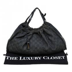 Pre Owned حقيبة غوتشي كانفاس GG سوداء برباط