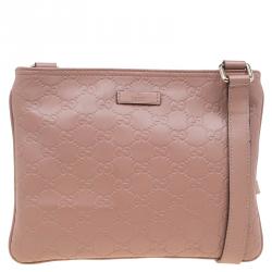 Pre Owned Gucci Beige Guccissima Leather Messenger Bag