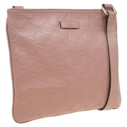 Pre Owned Gucci Beige Guccissima Leather Messenger Bag