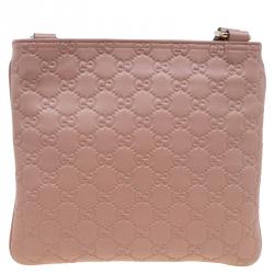 Pre Owned Gucci Beige Guccissima Leather Messenger Bag