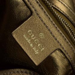 Pre Owned Gucci Metallic Gold Python Large Indy Top Handle Bag